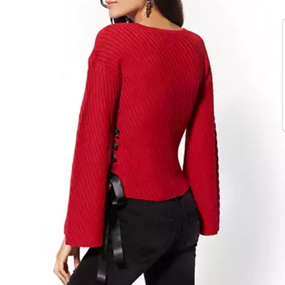 Side-Tie Ribbed-Knit Sweater - Picture 2 of 8